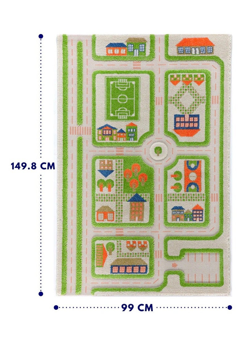 IVI 3D Play Carpet Traffic Design - Medium | Green | Activity Playmat for Kids & Children | Bedroom, Living Room, Nursery Rug | Polypropylene | Foldable | 150 cm x 100 cm - Image 2